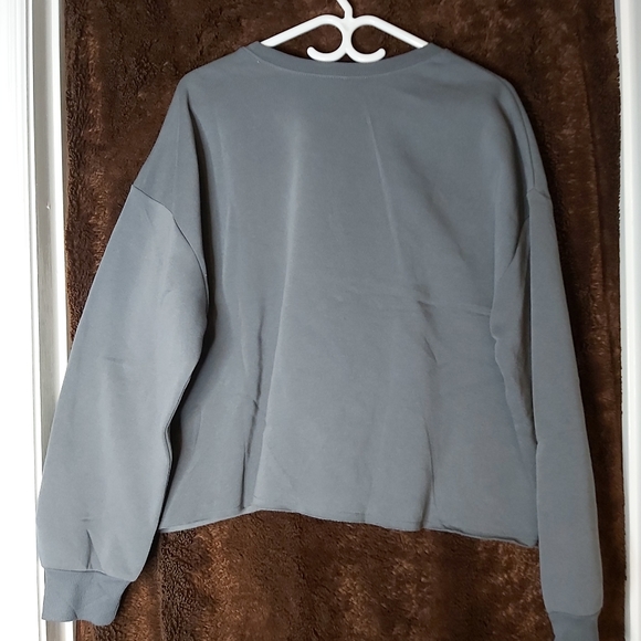 💢SOLD💢Women's Pink Floyd Cropped Top Sweatshirt- Gray - Picture 8 of 10